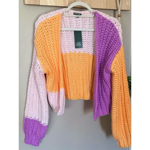 Wild Fable Sweaters - Wild Fable Women's Color Block Chunky Knit Cardigan Sweater Size S